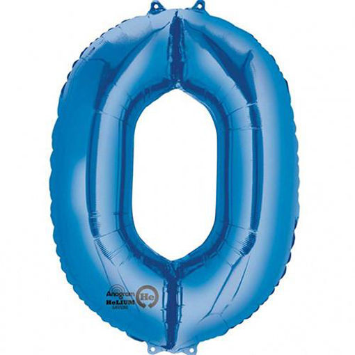 Picture of BLUE NUMBER 0 FOIL BALLOON 34 INCH